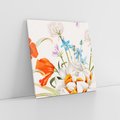 Obraz na płótnie 60x60 - Polne Kwiaty - polne kwiaty, na białym tle