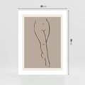 Plakat bez ramy 30x40 - Intrygujące Szkice - mnimalistyczny akt kobiecy, beżowa tonacja