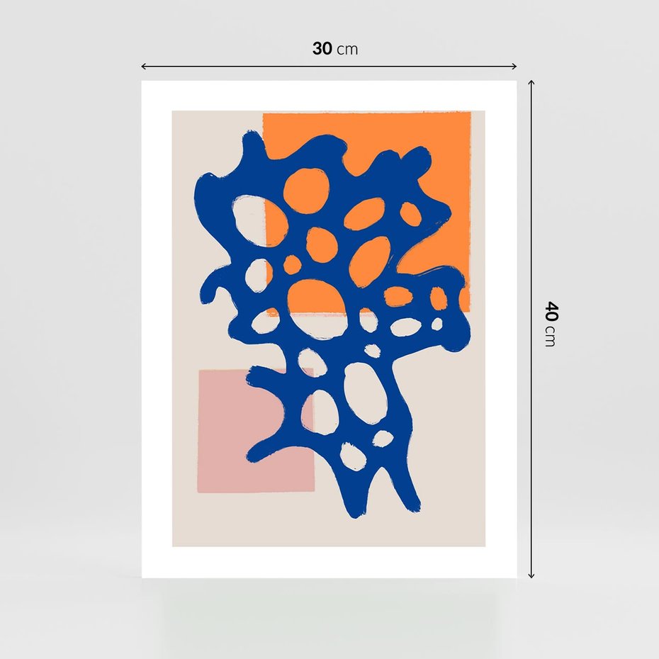 Plakat bez ramy 30x40 - Delikatne Plamiste Refleksje - abstrakcja, nowoczesny plakat