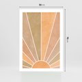 Plakat bez ramy 50x70 - Grafika Boho w Odcieniach Pomarańczu - boho słońce, grafika