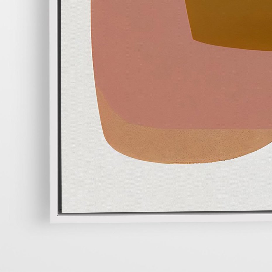 Obraz w ramie 70x50 - Emocje w akwarelach - geometryczne dziwne kształty, turkusowy - rama biała