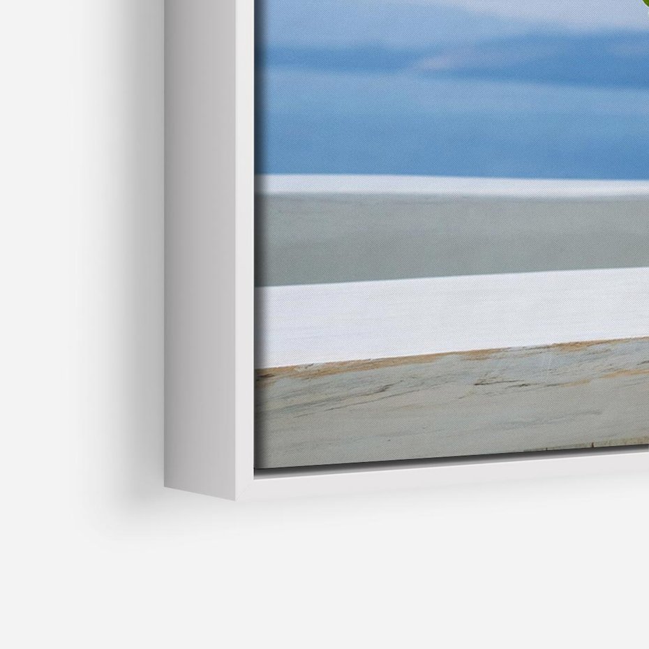 Obraz w ramie 70x50 - Uroki Santorini - Santorini, Grecja - rama biała