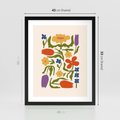 Plakat w ramie 40x50 - Minimalistyczna Harmonia - kwiaty, sztuka nowoczesna - rama czarna