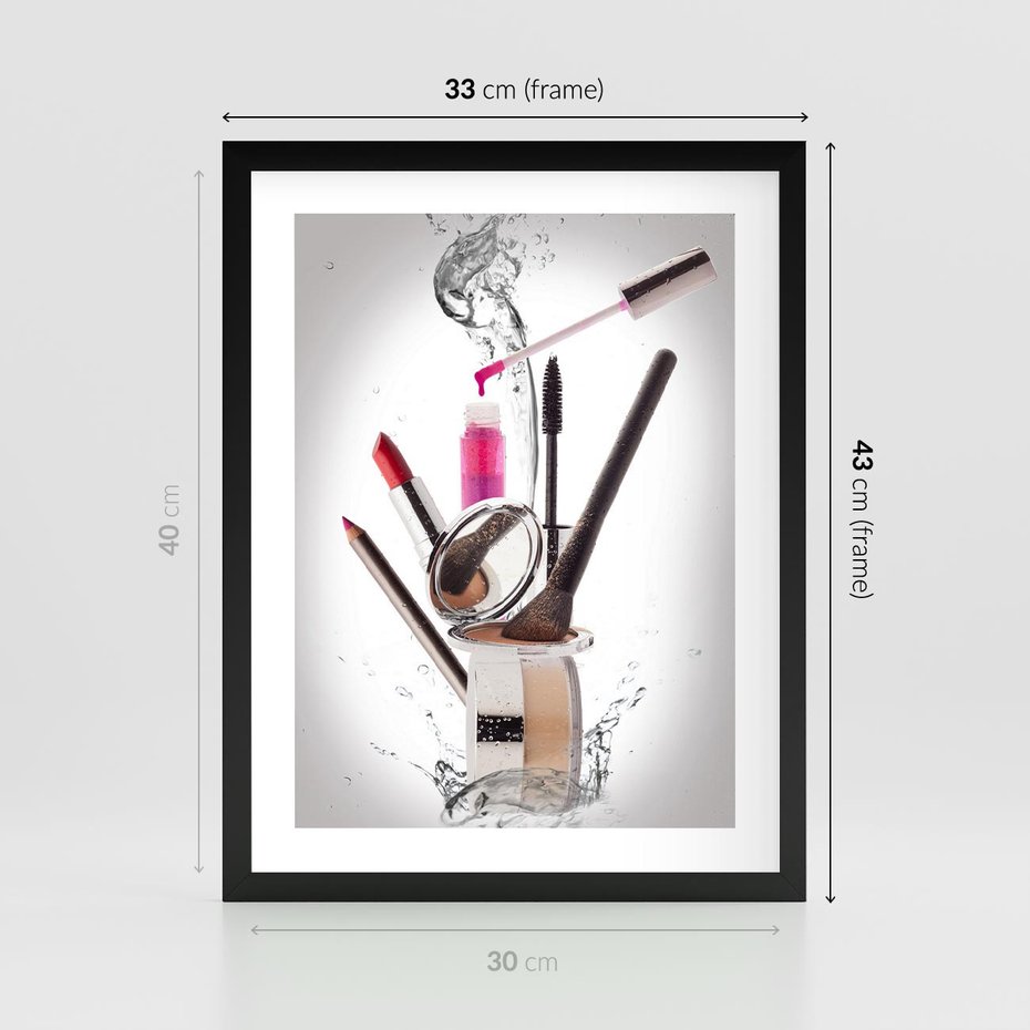 Plakat w ramie 30x40 - Moda, makijaż i relaks - moda, makijaż - rama czarna