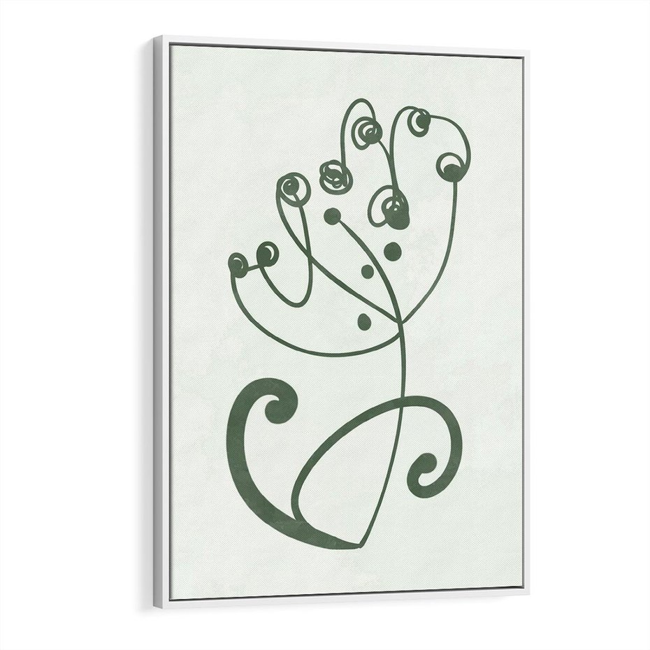 Obraz w ramie 70x100 - Zieleń Wyjątkowego Ukojenia - zielony odcień, abstrakcja - rama biała