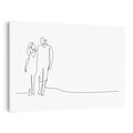 Obraz na płótnie 120x80 - Wspólne Kroki - line art, szkic