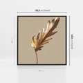 Obraz w ramie 50x50 - Piękno w Detalu - złoty, liść - rama czarna