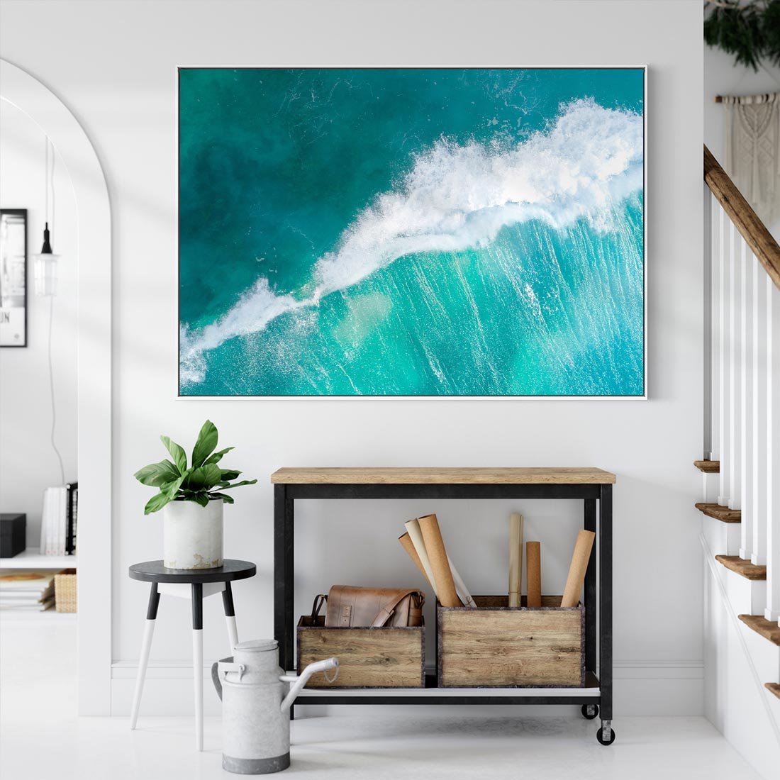 Obraz w ramie 70x50 - Siła i Spokój - morze, ocean - rama biała