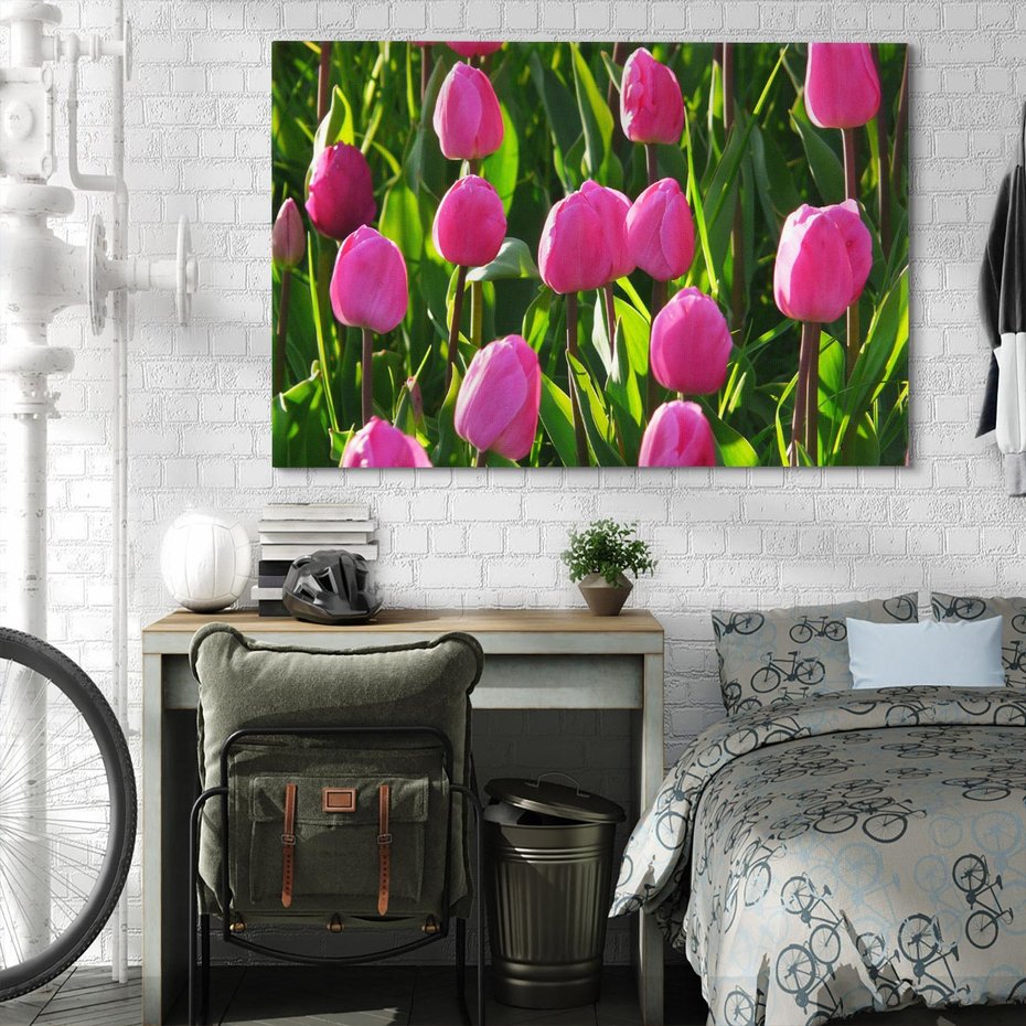 Obraz na płótnie 120x80 - Tulipanowa harmonia - tulipany, kwiaty