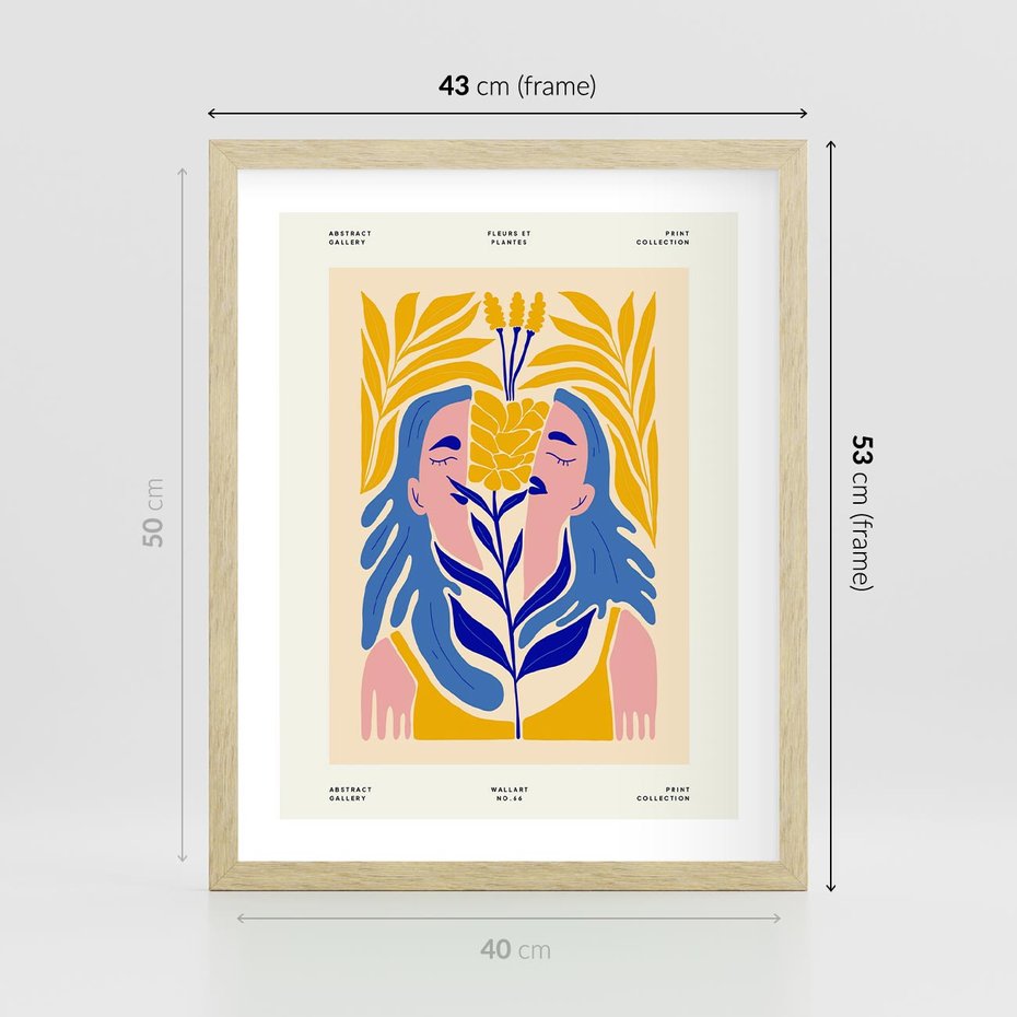 Plakat w ramie 40x50 - Roztopione Granice - nowoczesna sztuka, abstrakcja - rama drewno