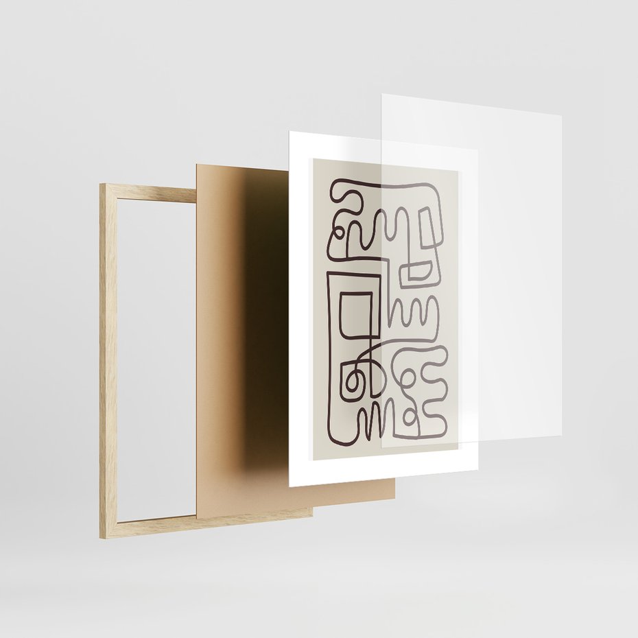 Zestaw obrazy w ramie 50x70 galeria - Sztuka, współczesna, plakaty - rama drewno