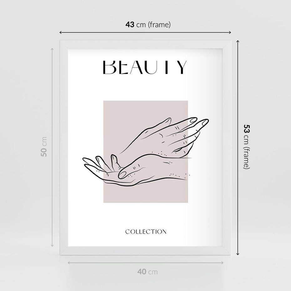 Plakat w ramie 40x50 - Wibracje Nieprzewidywalnych Form - bogo plakat, dłonie - rama biała