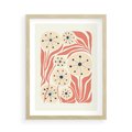 Plakat w ramie 50x70 - Impresje Harmonii - abstrakcyjne kwiaty, rośliny - rama drewno