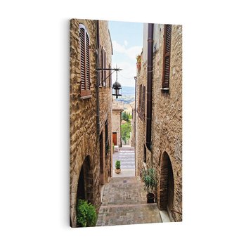 Obraz na płótnie 50x70 - Perspektywa malowniczej uliczki - uliczka, perspektywa