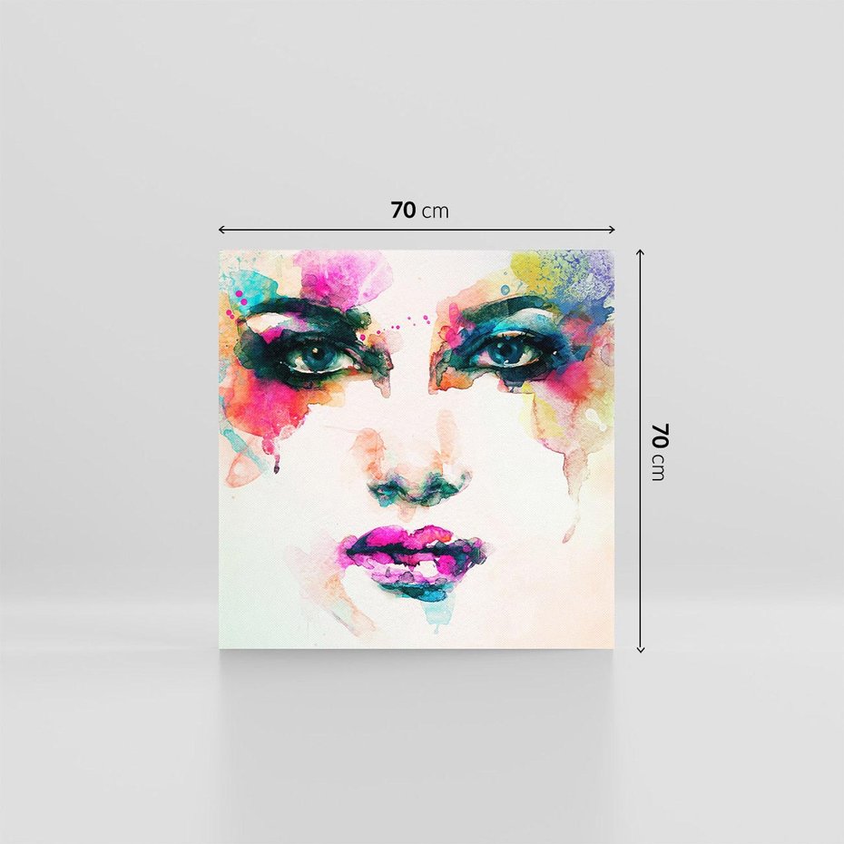 Obraz na płótnie 70x70 - Eteryczna Głębia Dusz - portret twarz kobiety, wyraziste oczy