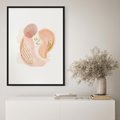 Plakat w ramie 30x40 - Impresje Przenikających Form - abstrakcyjne akwarelowe plamy, minimalizm - rama czarna
