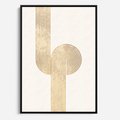 Obraz w ramie 70x100 - Podróżne Kształty - geometryczne linie w złotym kolorze, minimalizm - rama czarna