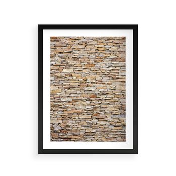 Plakat w ramie 30x40 - Mur z cegieł - surowa elegancja - mur, cegły - rama czarna