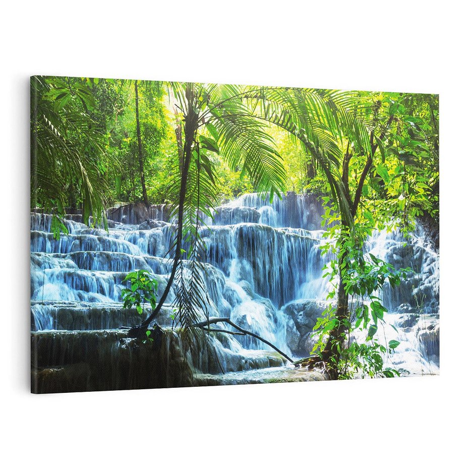 Obraz na płótnie 120x80 - Meksykański wodospad w lesie - wodospad, las