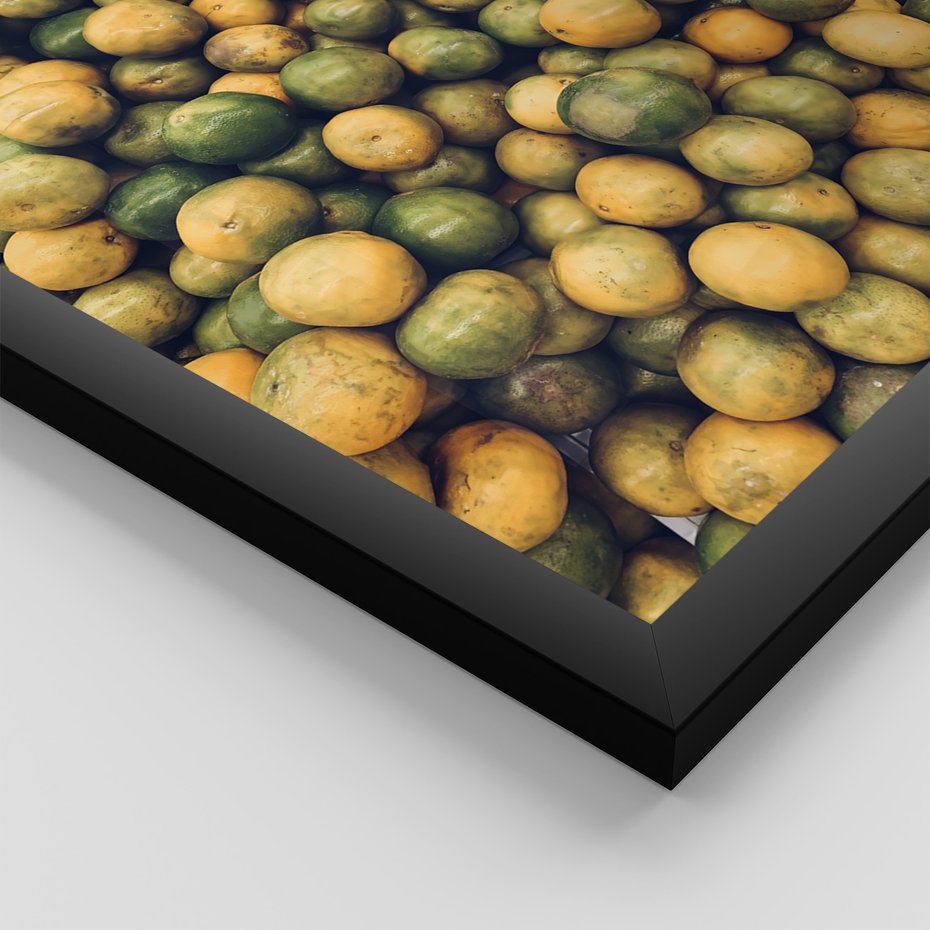 Zestaw obrazy w ramie 40x50 galeria - Cytryny, optymizm, typografia, napis - rama czarna