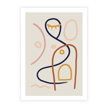 Plakat bez ramy 50x70 - Mgnienie Oka - abstrakcja w stylu picasso, beżowe tło