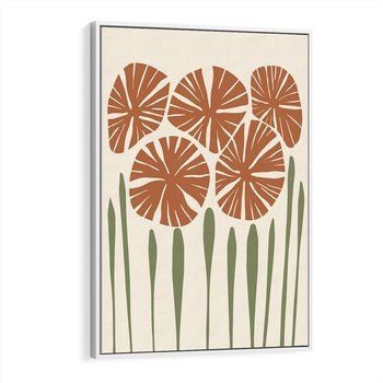 Obraz w ramie 50x70 - Akwarelowe Echa Przyrody - kwiaty, nowoczesny plakat - rama biała