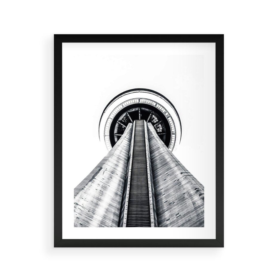 Plakat w ramie 40x50 - Perspektywa Wieży - architektura, wieża - rama czarna