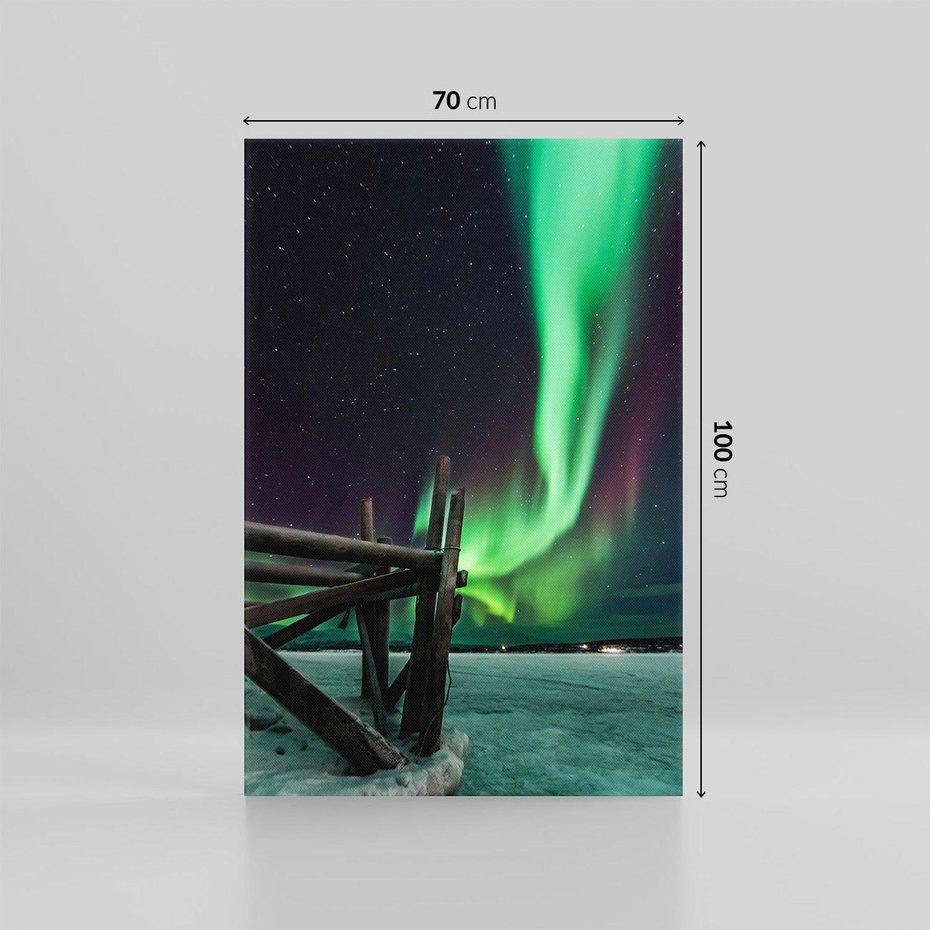 Obraz na płótnie 70x100 - Zorza polarna w tajemniczej nocnej przestrzeni - zorza, polarna
