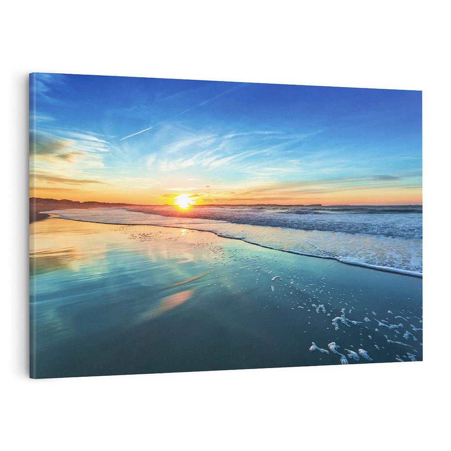 Obraz na płótnie 70x50 - spotkanie przy horyzoncie - morze, plaża