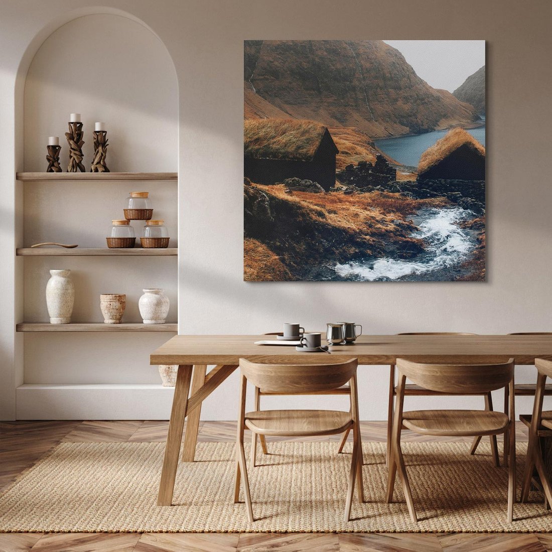 Obraz na płótnie 70x70 - Spokój Natury - skandynawski, pejzaż