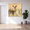 Obraz na płótnie 40x40 - Sarenka na malowniczej łące - sarna, sarenka