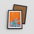 Plakat w ramie 30x40 - Naturalna Harmonia - kaktusy, liście - rama czarna