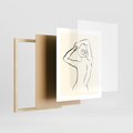 Plakat w ramie 40x50 - Tajemniczy Rytm - kobieta, posąg - rama drewno