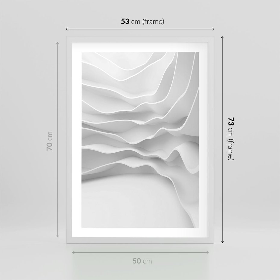 Plakat w ramie 50x70 - Żywa Natur - 3d, abstrakcja - rama biała