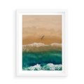 Plakat w ramie 50x70 - Nadbrzeżna Harmonia - plaża, morze - rama biała