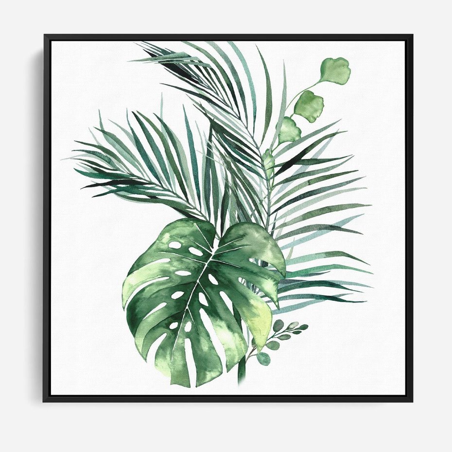 Obraz w ramie 50x50 - Przyjemność Złotej Natury - złote, liście - rama czarna