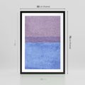 Plakat w ramie 50x70 - Taniec Światła - kolorowe akwarelowe pasy, odcienie fiolet - rama czarna