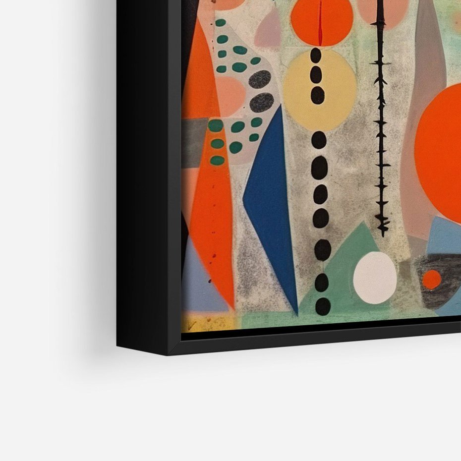 Obraz w ramie 50x70 - Wewnętrzne Zagadki Kształtów - abstrakcyjny obraz, sztuka abstrakcji - rama czarna