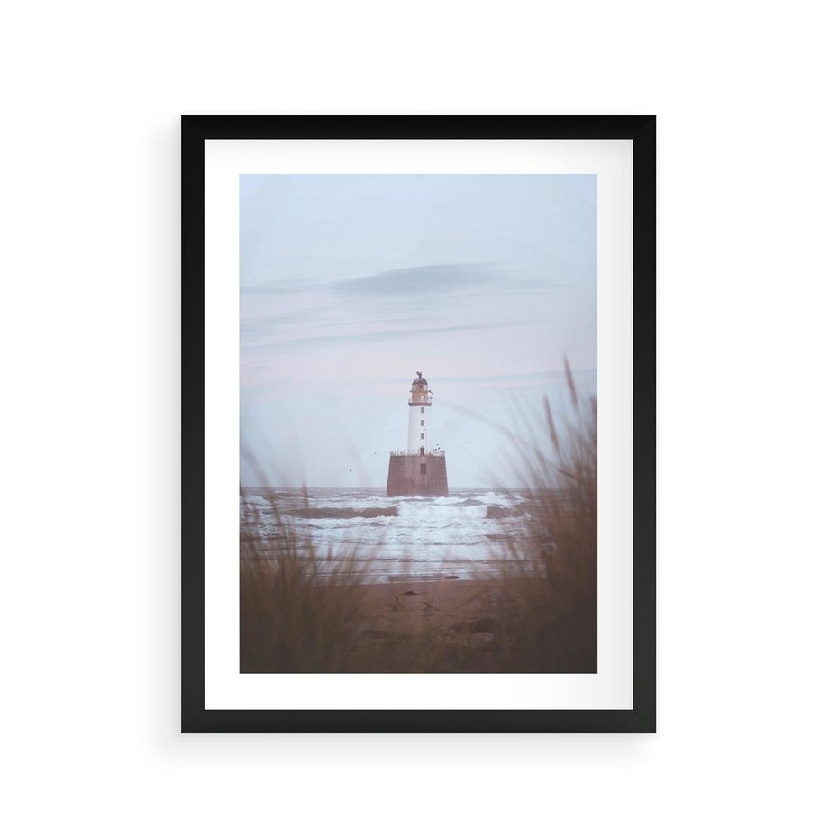 Plakat w ramie 30x40 - Magiczna Aura - latarnia, mgła - rama czarna