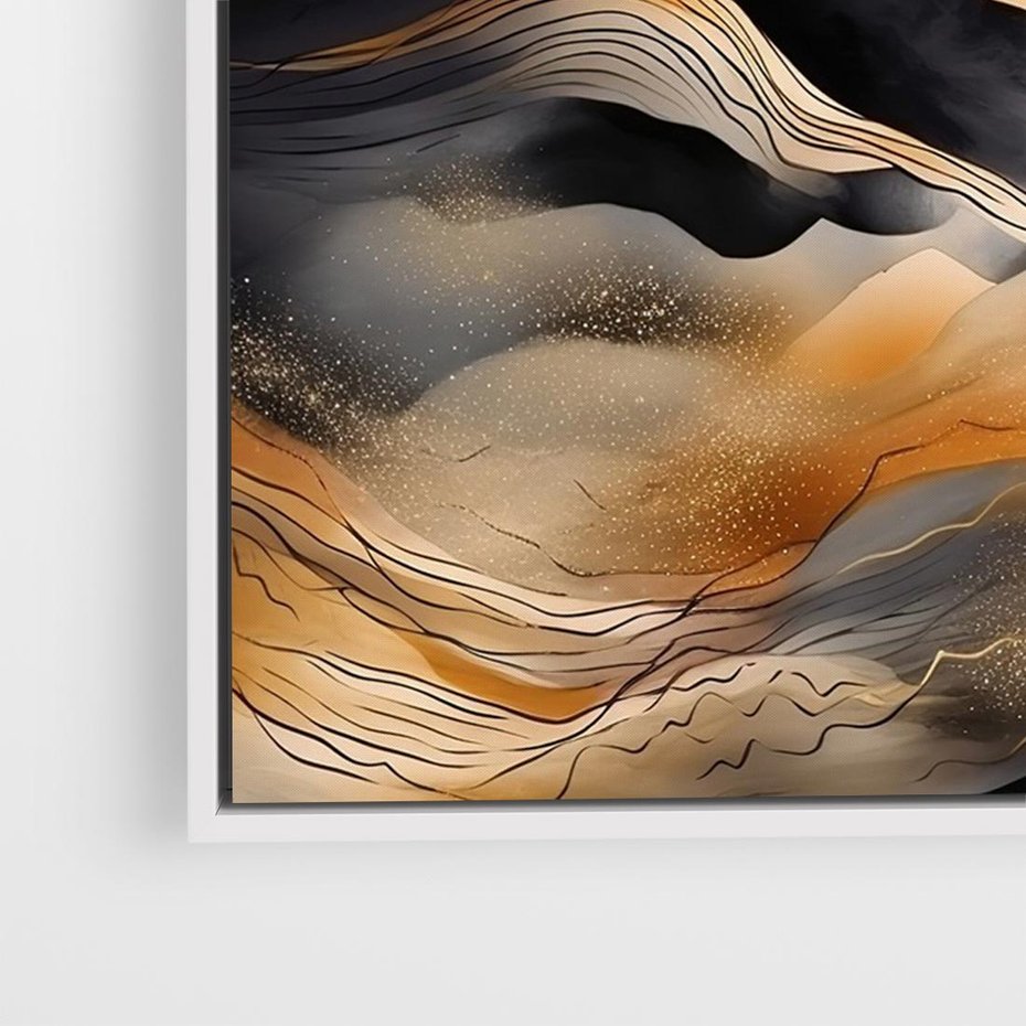 Obraz w ramie 100x70 - Grafika Zachodu - nowoczesna grafika, odcienie pastelowe - rama biała