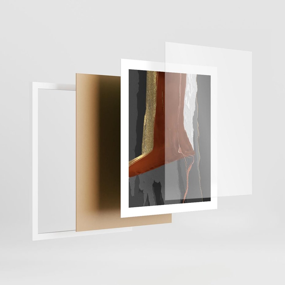 Plakat w ramie 40x50 - Abstrakcyjna impresja - abstrakcja, nowoczesny - rama biała