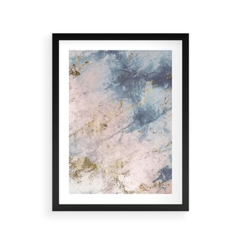 Plakat w ramie 30x40 - Luksusowa Dekoracja - marmur, złoto - rama czarna