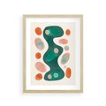 Plakat w ramie 30x40 - Wewnętrzne Spektrum - abstrakcyjne formy, dominujący kolor zielony - rama drewno