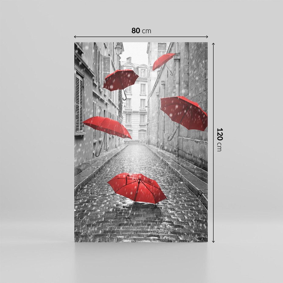 Obraz na płótnie 80x120 - Parasole w malowniczej uliczce - parasole, uliczka