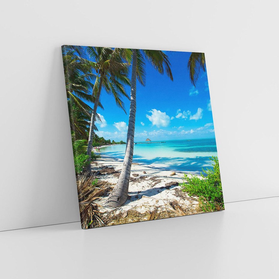 Obraz na płótnie 70x70 - Raj na Tropikalnej Wyspie - tropikalna, wyspa