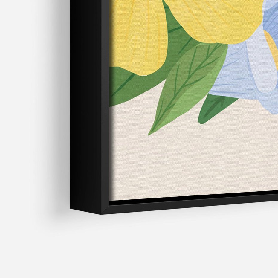 Obraz w ramie 50x70 - Kwiatowy Uśmiech - kwiaty, akwarela - rama czarna