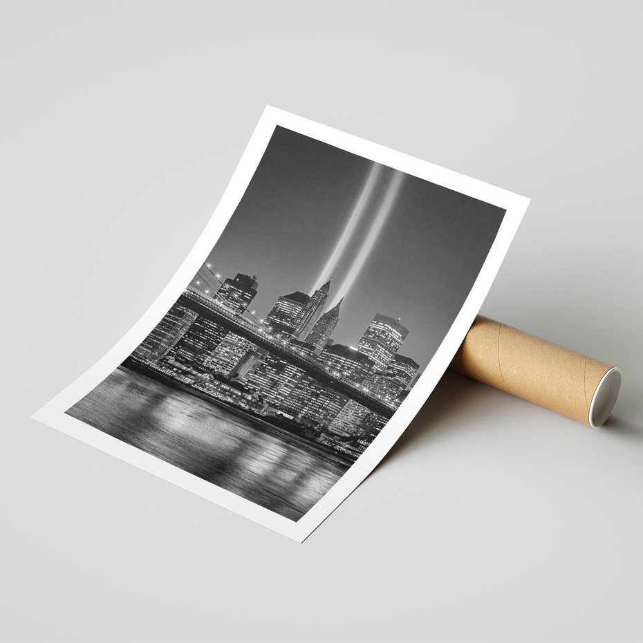 Plakat bez ramy 21x30 - Miasto ożywione nocą - miasto, noc