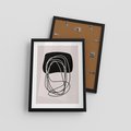 Plakat w ramie 30x40 - Strukturalne Kontrasty - abstrakcyjne szkicowane linie, minimalizm - rama czarna