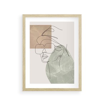 Plakat w ramie 40x50 - Geometria i Szkic - nowoczesny obraz, grafika - rama drewno