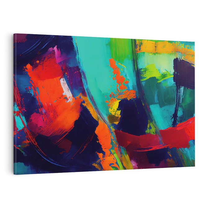 Obraz na płótnie 100x70 - Abstrakcyjne wizje czasu - żywe radosne kolory, plamy kolory